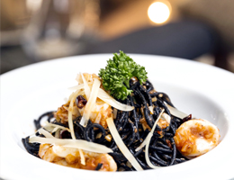 Deep Black Sea Spaghetti  At Café Kantary Bangsaen and Prachinburi