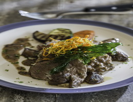 Veal Escalope with Mashed Potato and Porcini Mushroom Sauce At Cape House, Bangkok